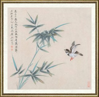 刘广_竹石花鸟3
