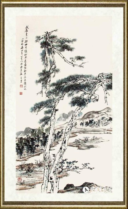 晏济元_双松平远图