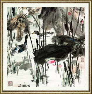 晏济元_荷塘双鸭