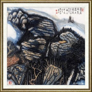 盛杰远_茅屋高隐瀑泉长流