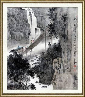 阮荣春_观瀑图