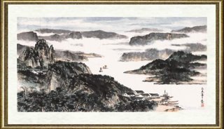 杨逸九_薄暮云山中