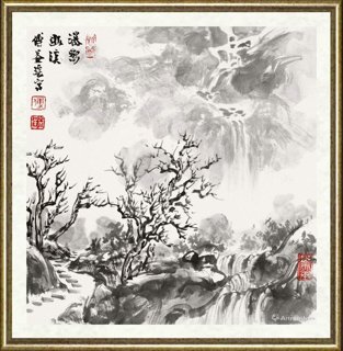 傅益瑶_瀑响幽溪