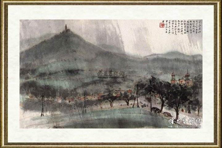 傅抱石_返布拉格途中雨景