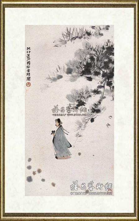 傅抱石_采菊东篱下