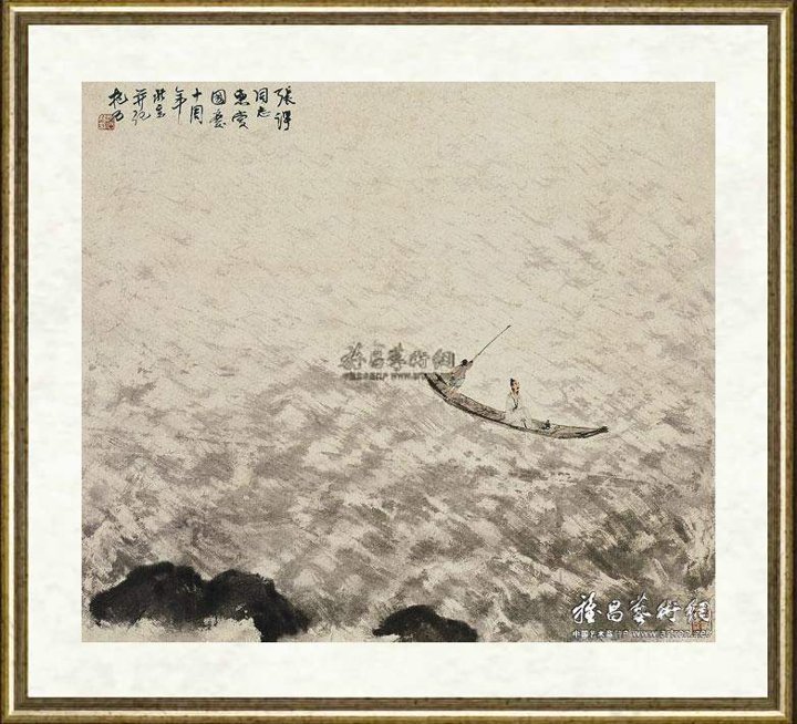 傅抱石_风雨行舟图
