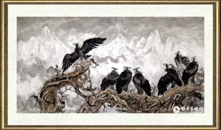 君寿_雪山天鹫图