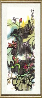 叶菩题_荷花四屏2
