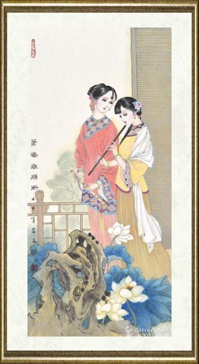 王木兰_清韵图四条屏-萧凄春肠断