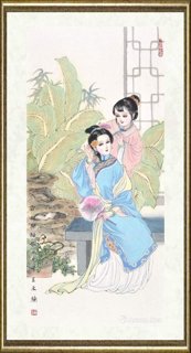 王木兰_清韵图四条屏-香红闹鬓唇