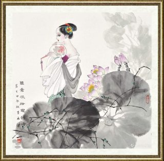 王木兰_随意淡妆窥荷塘