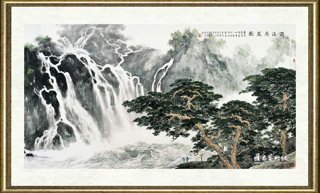 傅二石_雨后奔泉图