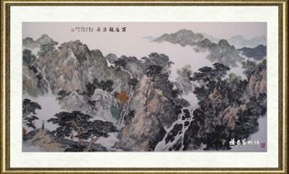 傅二石_雨后观瀑布图