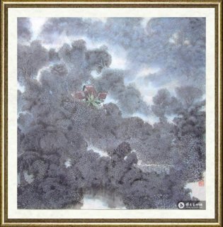 刘岳琥_野村晓雾图