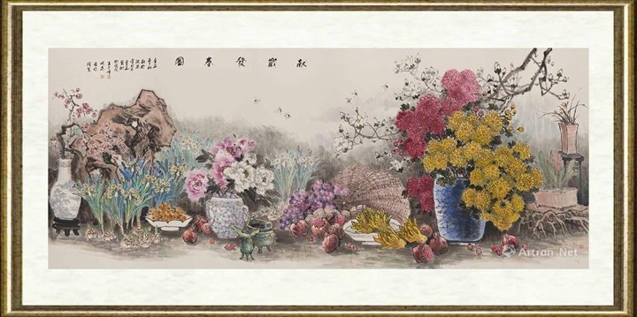 王肖峰_《献岁发春图》悬挂西安北客站商务厅