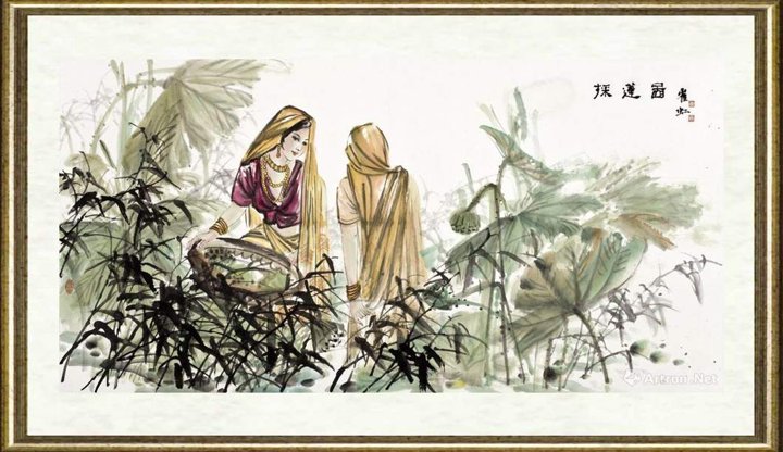 崔虹_采莲图