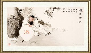 贾冰吾_钟馗醉酒（指画）