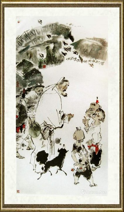 吕士荣_问客图