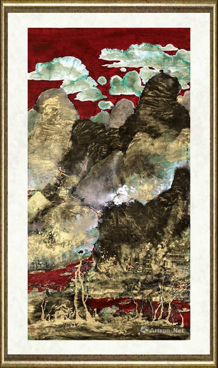 王之琛_赤金云腾图--Golden-Clouds