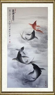 夏平_鸿运当头五鱼图1