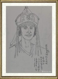 曹香滨_阿里河写生-戴达斡尔族帽子的姑娘