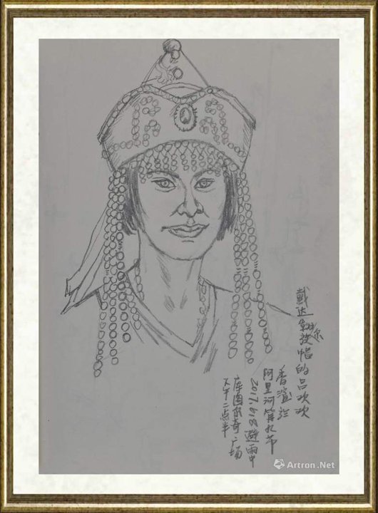 曹香滨_阿里河写生-戴达斡尔族帽子的姑娘