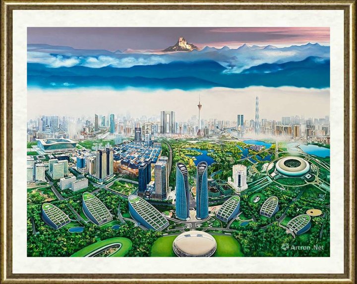 钟飙_雪山抱蓉城，青绿润古今