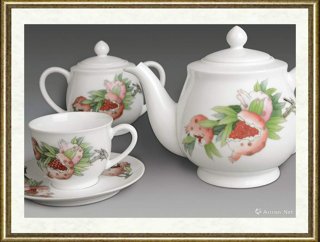 徐建章_石榴罗汉茶具·局部