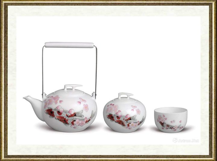 徐建章_风雨黄花鱼戏红茶具