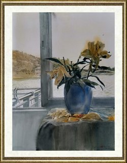 陈中科_窗前的百合花（水彩）
