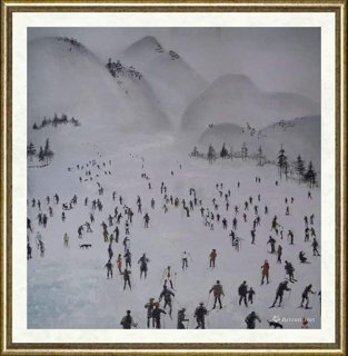 阮凤平_《长白戏雪图》