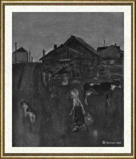 王上武_阿乌尼的村口-组画36