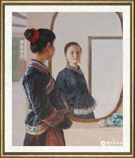 钱德湘_镜子之一（黑上衣）