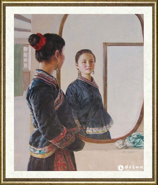 钱德湘_镜子之一（黑上衣）
