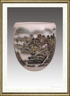 周益军_隔水青山似故乡-釉下五彩中号莲子缸